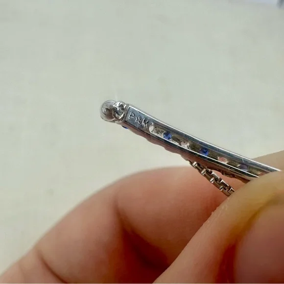 Sapphire & 925 Sterling Silver Signed Fine Adjustable Chain Bracelet 4g - Picture 5 of 8